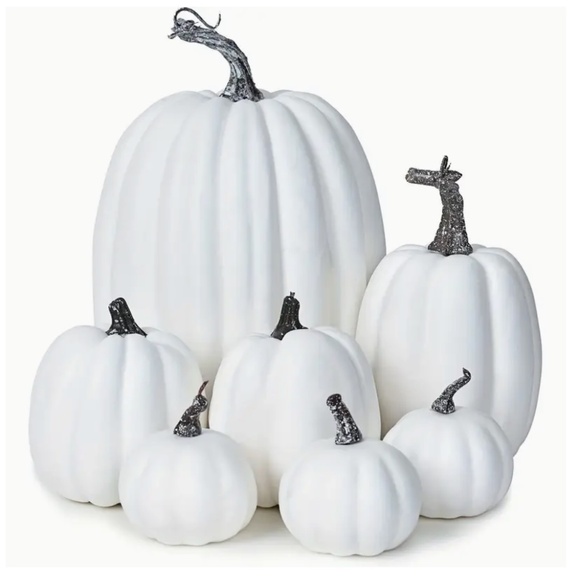 NEW White Harvest Pumpkin Set (7pcs) - Picture 1 of 7